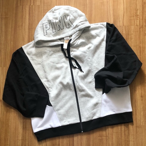 NWT PINK Everyday Lounge Full Zip Colorblock Hoodie XL - Picture 7 of 12